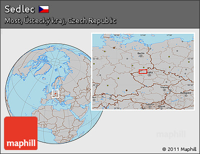 Gray Location Map of Sedlec