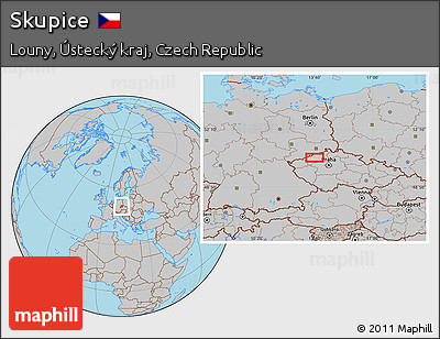 Gray Location Map of Skupice