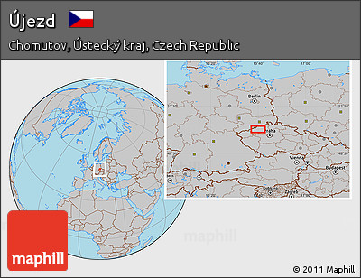 Gray Location Map of Újezd