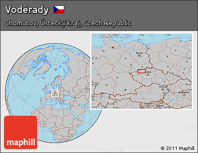 Gray Location Map of Voděrady