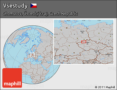 Gray Location Map of Všestudy