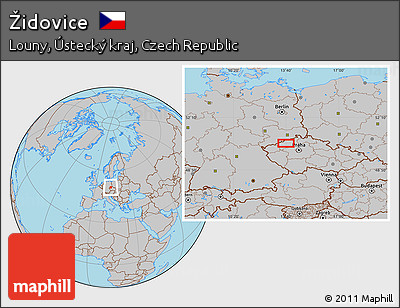 Gray Location Map of Židovice