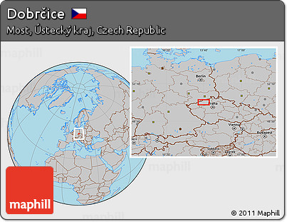 Gray Location Map of Dobrčice