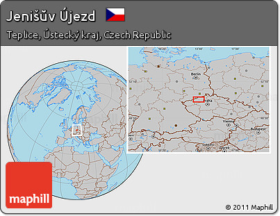 Gray Location Map of Jenišŭv Újezd