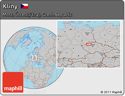 Gray Location Map of Klíny