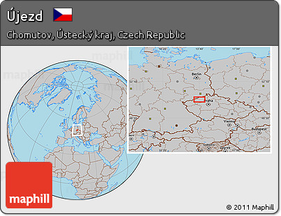 Gray Location Map of Újezd