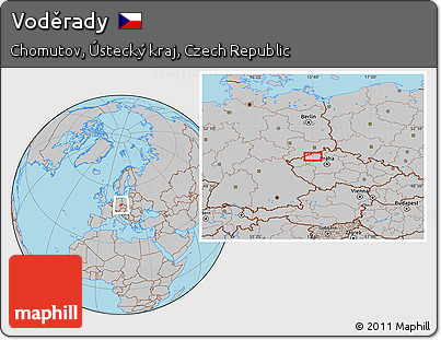 Gray Location Map of Voděrady