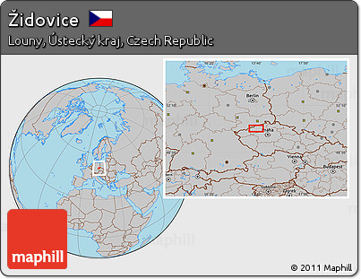 Gray Location Map of Židovice