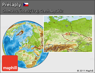 Physical Location Map of Přečaply