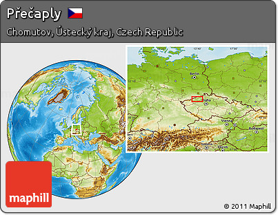 Physical Location Map of Přečaply