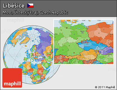 Political Location Map of Liběšice
