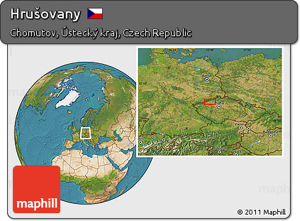 Satellite Location Map of Hrušovany
