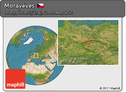 Satellite Location Map of Moravěves