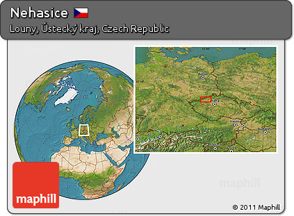 Satellite Location Map of Nehasice