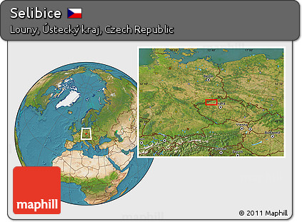 Satellite Location Map of Selibice