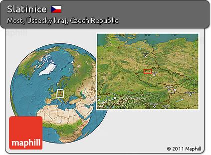 Satellite Location Map of Slatinice