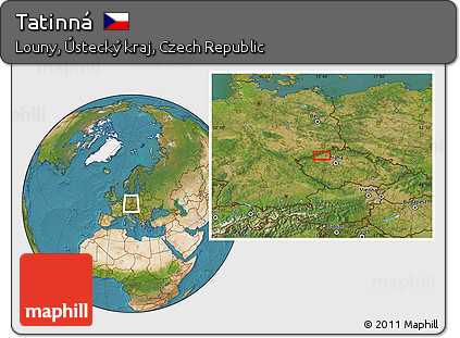 Satellite Location Map of Tatinná