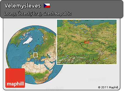 Satellite Location Map of Velemyšleves