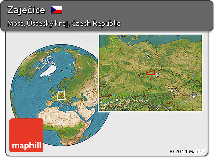Satellite Location Map of Zaječice