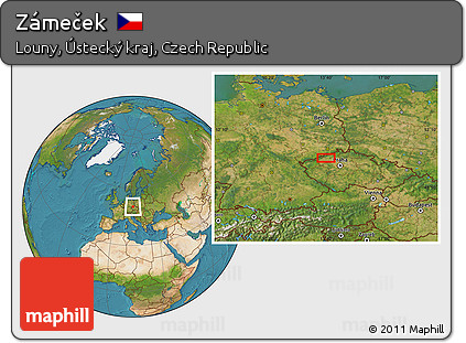 Satellite Location Map of Zámeček