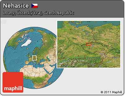 Satellite Location Map of Nehasice