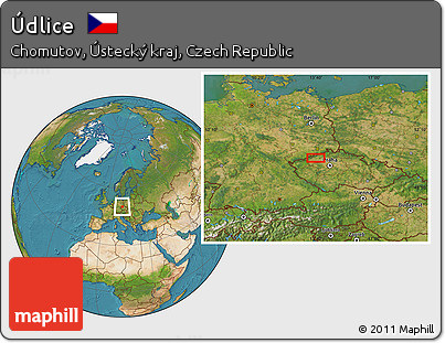 Satellite Location Map of Údlice