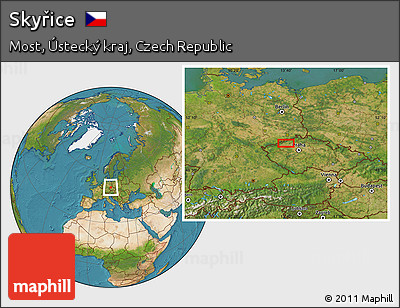 Satellite Location Map of Skyřice