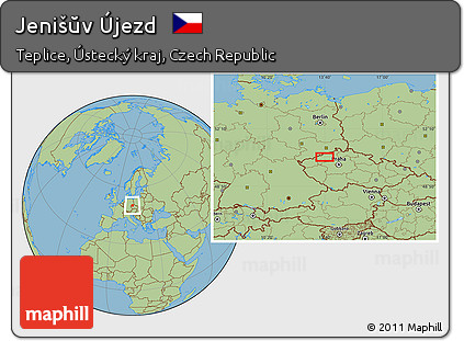 Savanna Style Location Map of Jenišŭv Újezd