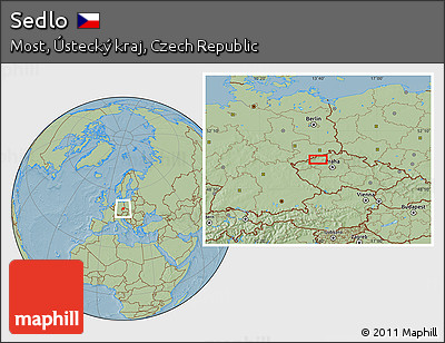 Savanna Style Location Map of Sedlo, hill shading