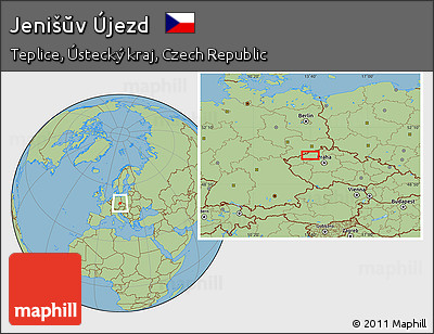 Savanna Style Location Map of Jenišŭv Újezd
