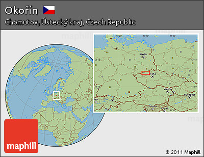Savanna Style Location Map of Okořín
