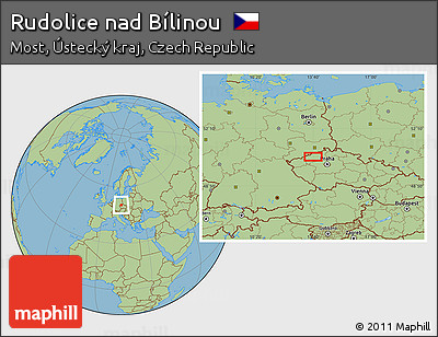 Savanna Style Location Map of Rudolice Nad Bílinou
