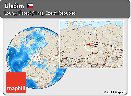 Shaded Relief Location Map of Blažim