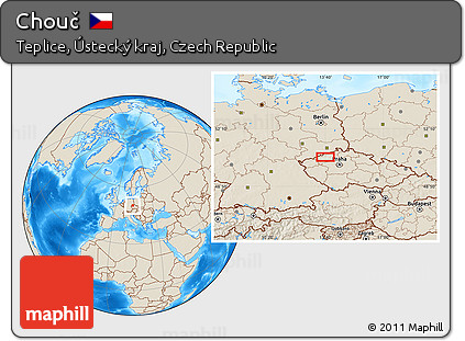Shaded Relief Location Map of Chouč