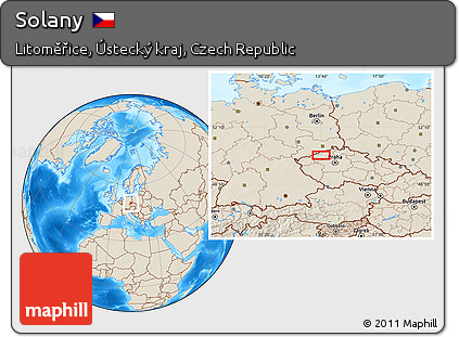 Shaded Relief Location Map of Solany