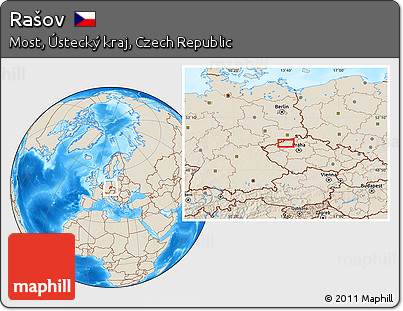 Shaded Relief Location Map of Rašov
