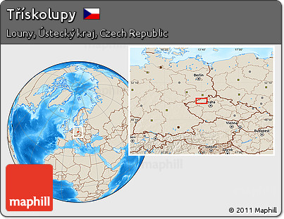 Shaded Relief Location Map of Třískolupy
