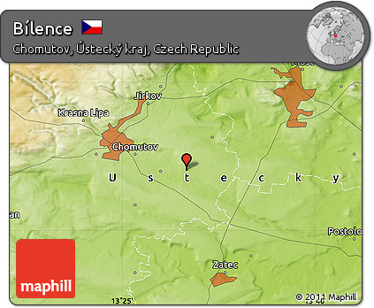 Physical Map of Bílence