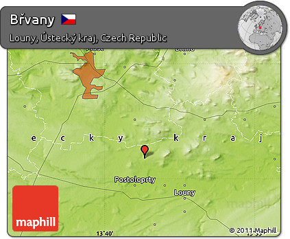 Physical Map of Břvany