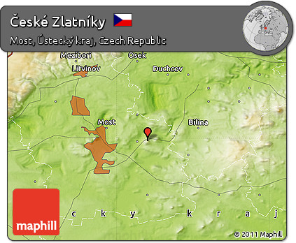 Physical Map of České Zlatníky