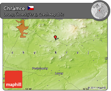 Physical Map of Chrámce
