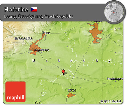 Physical Map of Hořetice
