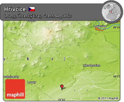 Physical Map of Hřivčice
