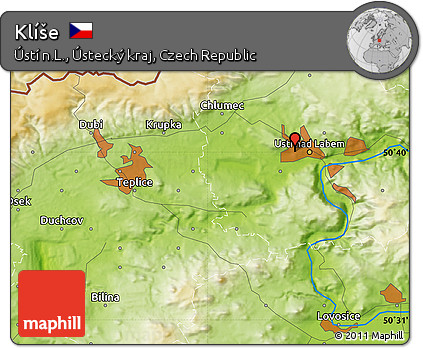 Physical Map of Klíše