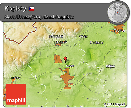 Physical Map of Kopisty