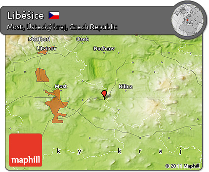 Physical Map of Liběšice