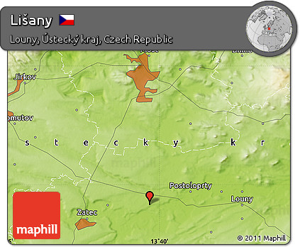 Physical Map of Lišany