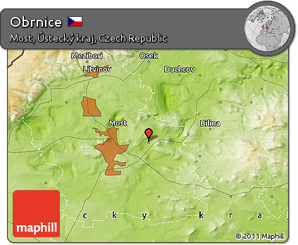 Physical Map of Obrnice
