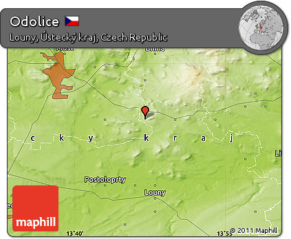Physical Map of Odolice