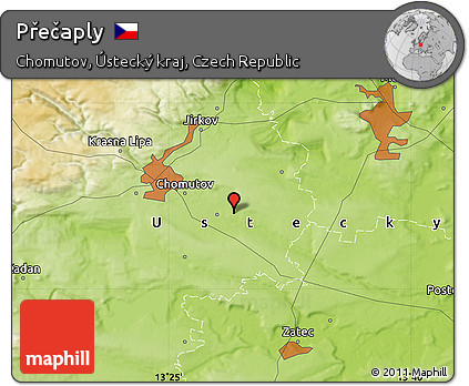 Physical Map of Přečaply